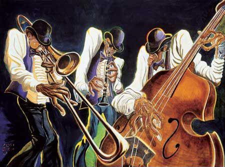 Huge Jazz Art Print Contemporary Picture Music Decor