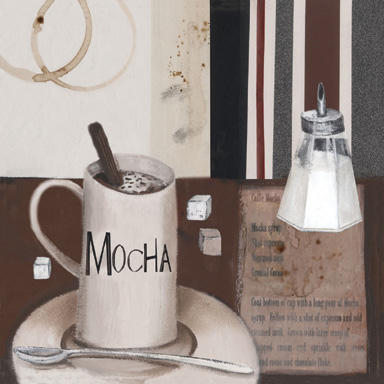 ^ 2 Cafe Decor Art Prints Coffee Kitchen Mocha Posters