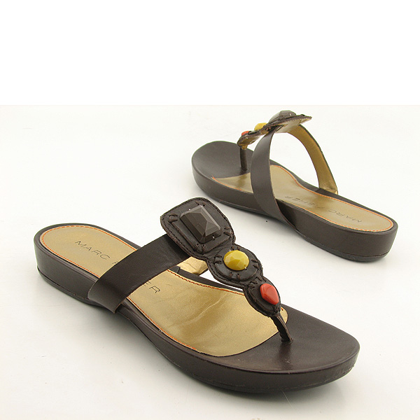 MARC FISHER Cinzia Sandals Thongs Brown Womens