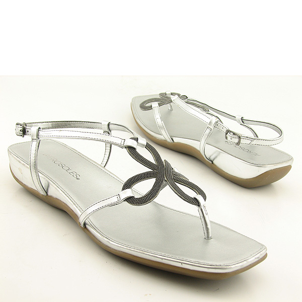 AEROSOLES Soul Mate Sandals Shoes Silver Womens
