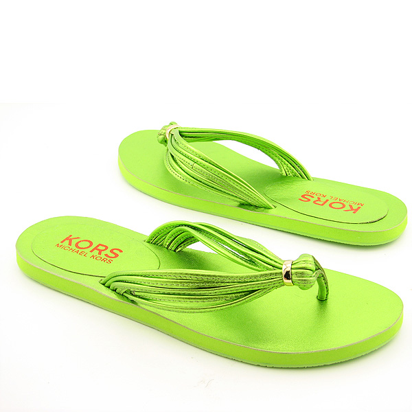 MICHAEL KORS Merge New Sandals Thongs Shoes Green Womens