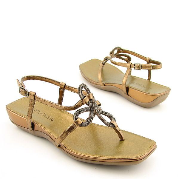 AEROSOLES Soul Mate Sandals Shoes Bronze Womens