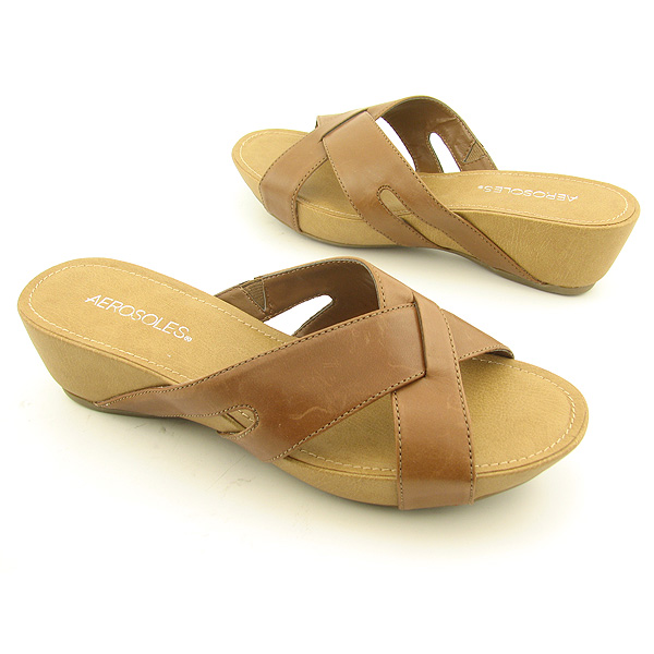 AEROSOLES Sky Rocket Sandals Slides Shoes Beige Womens