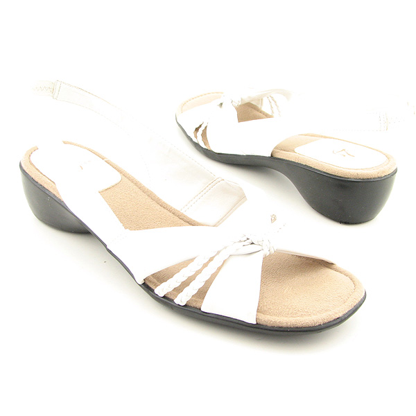 LIFE STRIDE Miami Sandals Slides Slingbacks Shoes White Womens