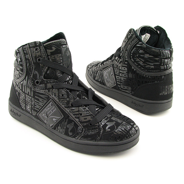 BABY PHAT Glossy Cat High Lace-Up Shoes Black Womens