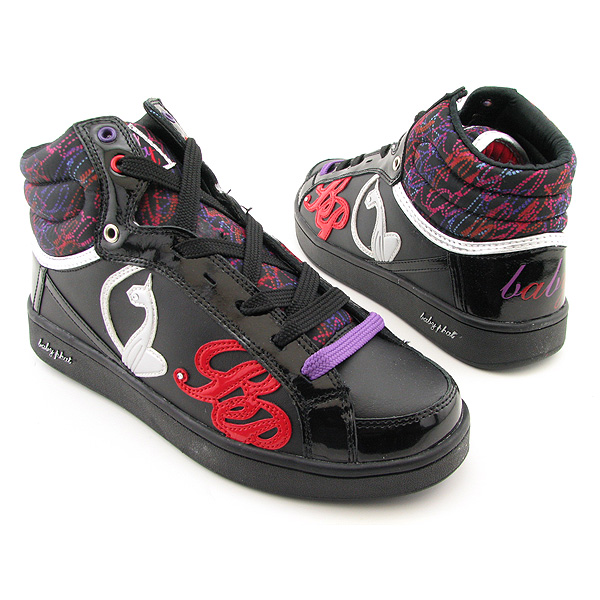 BABY PHAT Girly Cat Hi New Lace-Up Shoes Black Womens