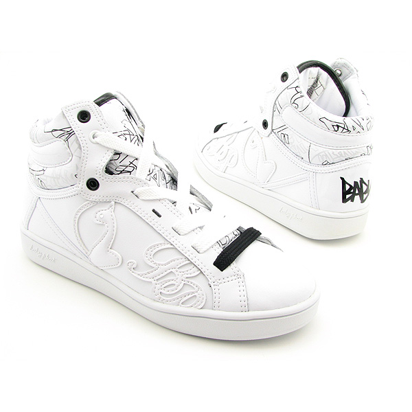 BABY PHAT Tag Cat Hi New Lace-Up Shoes White Womens