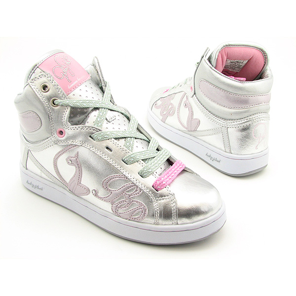 BABY PHAT Glitter Cat Sneakers Shoes Silver Womens