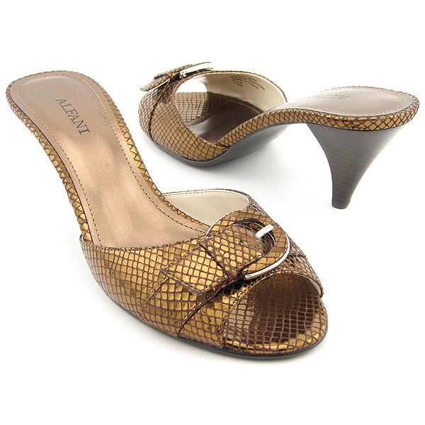 ALFANI Euro Sandals Slides Shoes Bronze Womens