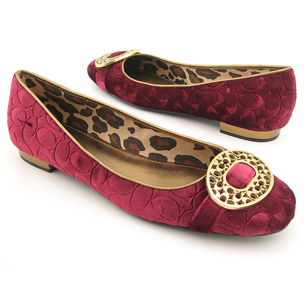 COACH Babs Flats Shoes Red Womens