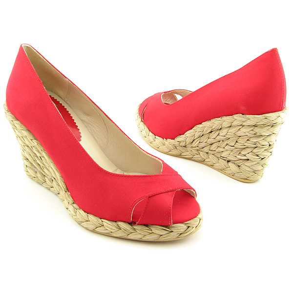 AQUA Jacarilla New Platforms Wedges Shoes Red Womens