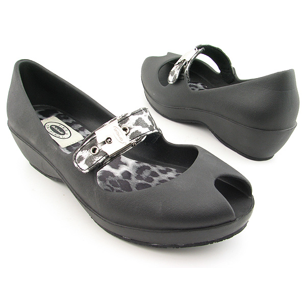 DR DOC SCHOLLS Emerald Platforms Wedges Shoes Black Womens
