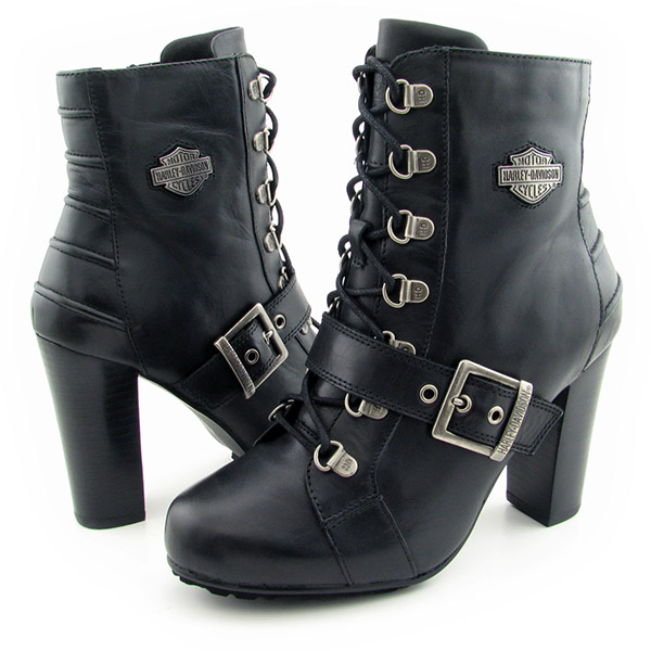 leader requirements Womens HARLEY DAVIDSON Sasha Motorcycle Boots Black pic