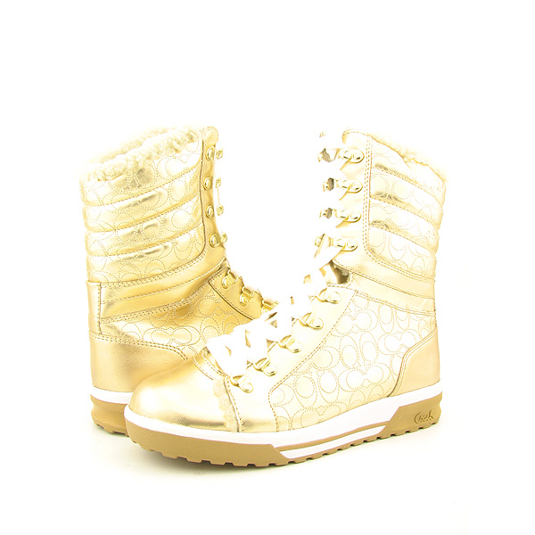 Post image for COACH Tallula Boots Shoes Gold Womens