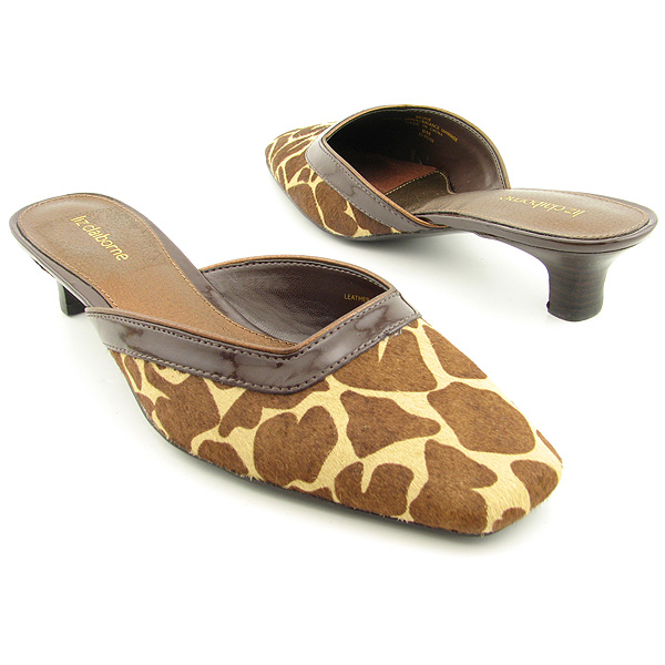 LIZ CLAIBORNE Bessie Heels Slides Shoes Brown Womens