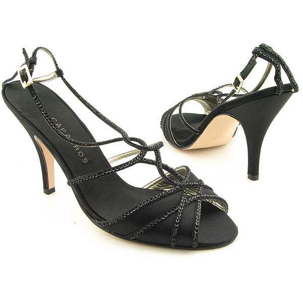 CAPARROS Duran Heels Slides Shoes Black Womens