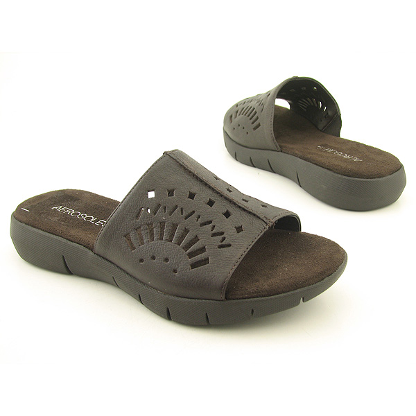 AEROSOLES Wipe Out Sandals Slides Shoes Brown Womens