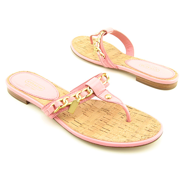 COACH Rizzo Pink Sandals Thongs Shoes Womens Size 7.5