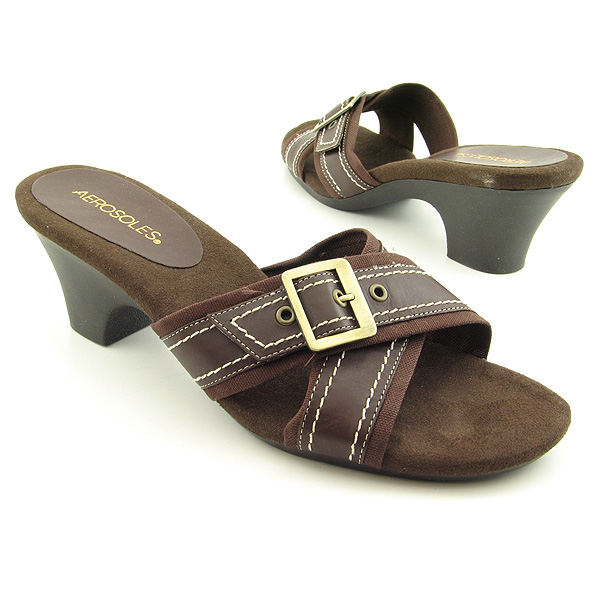 AEROSOLES Algebra Sandals Slides Shoes Brown Womens