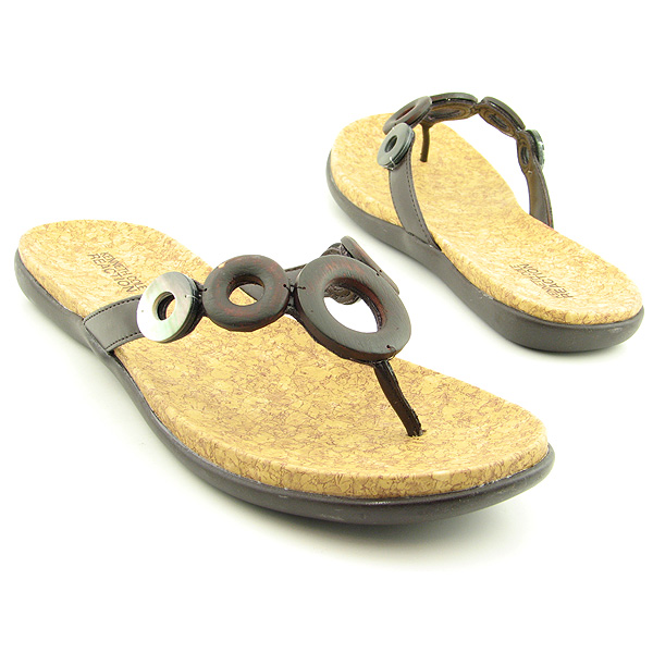 KENNETH COLE REACTION So Glamorous Sandals Thongs Shoes Brown Womens