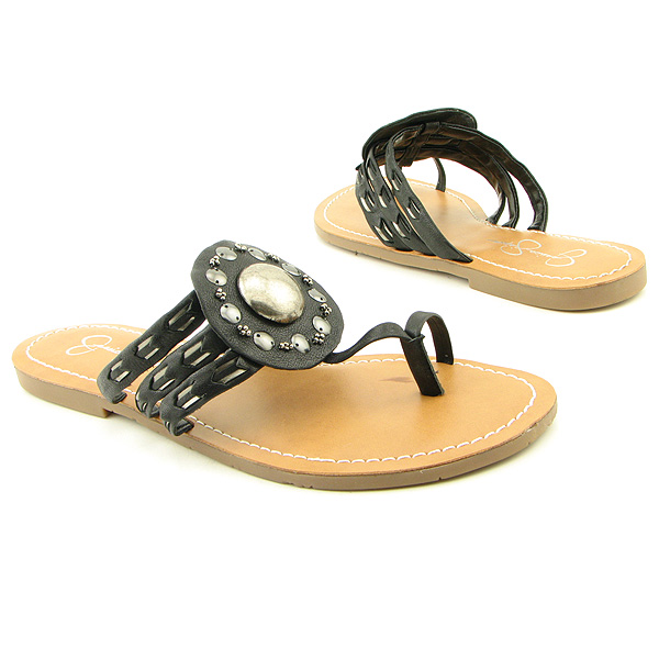 JESSICA-SIMPSON-Jaysie-Sandals-Thongs-Shoes-Black-