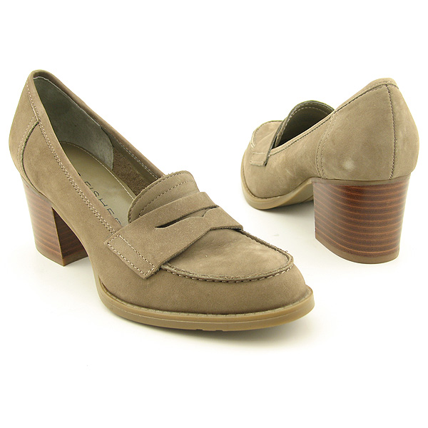MARC FISHER Kendall 2 Heels Loafers Shoes Beige, Khaki, Tan Womens