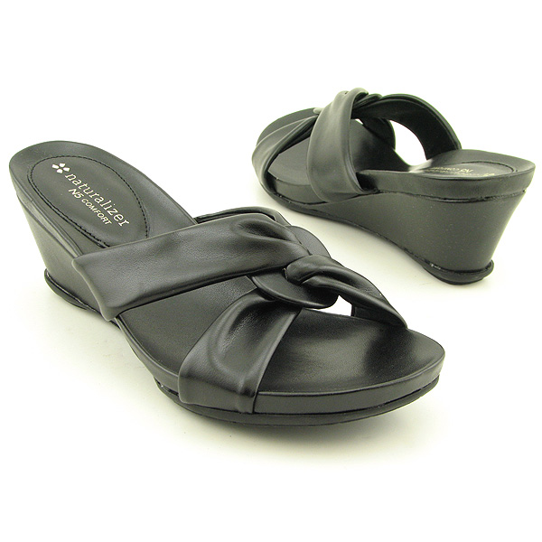NATURALIZER-Sardona-Wedge-Sandals-Slides-Shoes-Bla