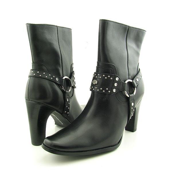 HARLEY DAVIDSON Julia Boots Motorcycle Shoes Black Womens