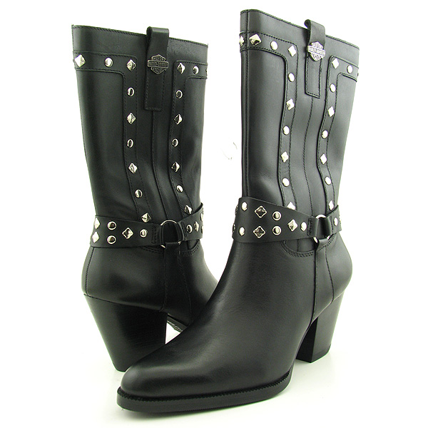 HARLEY DAVIDSON Strut Boots Motorcycle Shoes Black Womens
