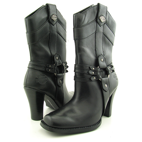 HARLEY DAVIDSON Simone Boots Motorcycle Shoes Black Womens