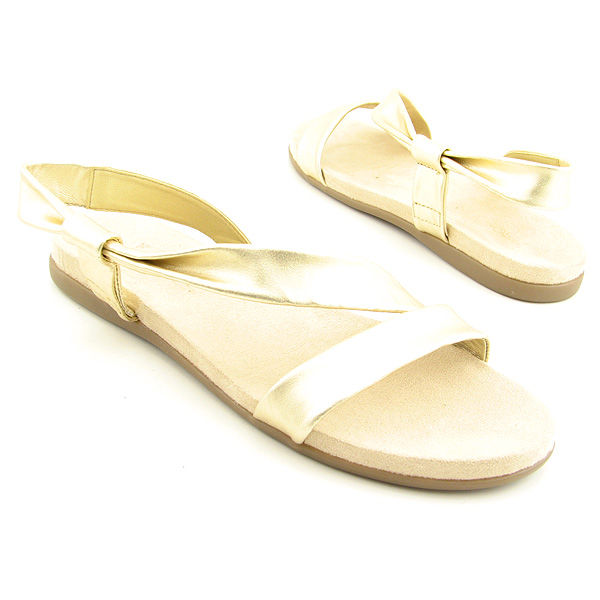 AEROSOLES Rediscover Wide Sandals Shoes Gold Womens