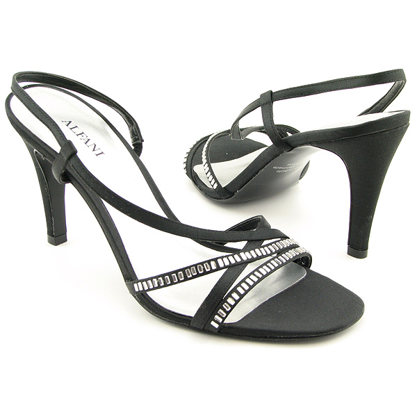 ALFANI Liv Heels Slides Shoes Black Womens