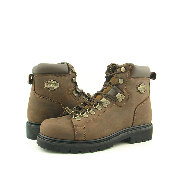 HARLEY DAVIDSON Dipstick Boots Motorcycle Shoes Brown Mens