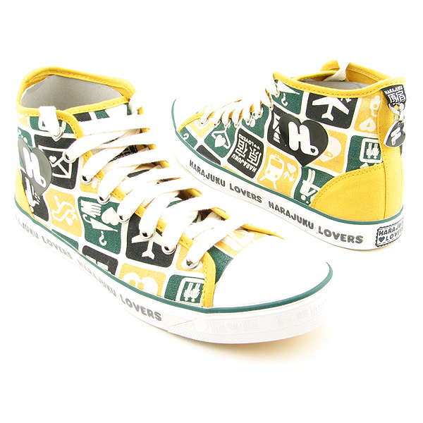 HARAJUKU LOVERS Kogal Hi Tex Sneakers Green Shoes Yellow Womens