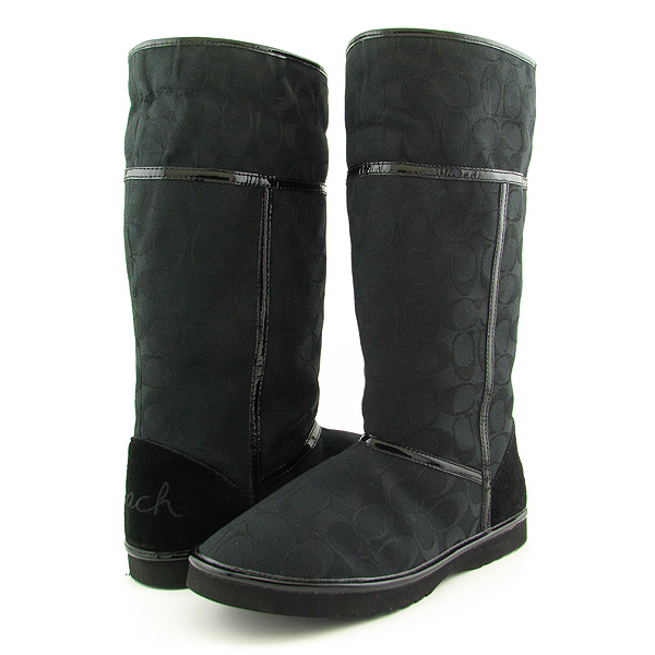 COACH Nikole Boots Snow Shoes Black Womens