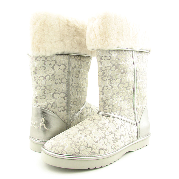 COACH Nikole Boots Winter Shoes Silver Womens