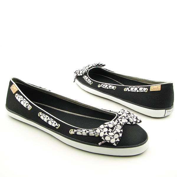 COACH Michelle Black Flats Shoes Womens Size 10