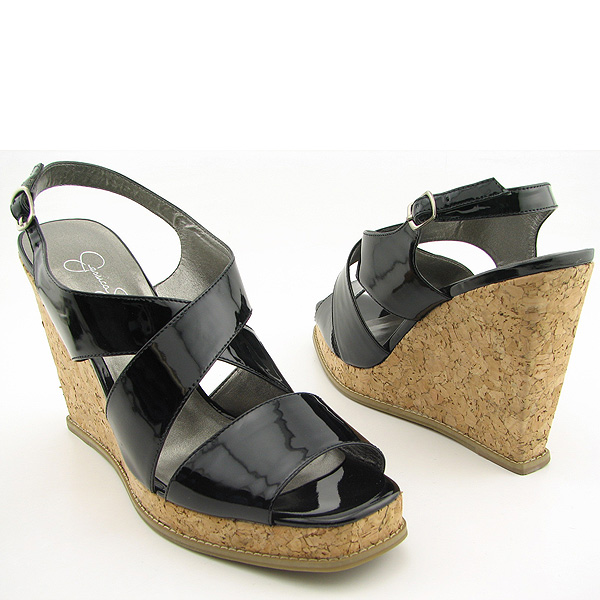 JESSICA SIMPSON Eva Black Platform Shoes Womens 7.5