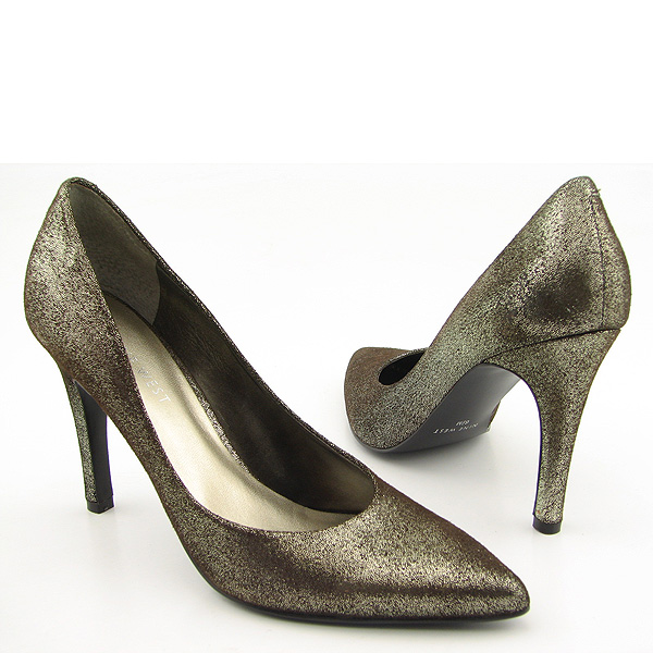 NINE WEST Gaffer Heels Pumps Bronze Womens