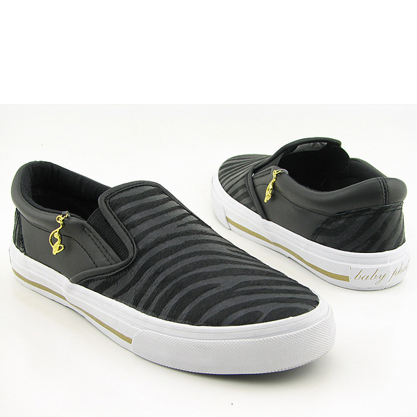 BABY PHAT Feline Slip On Black Casuals Shoes Womens 8.5