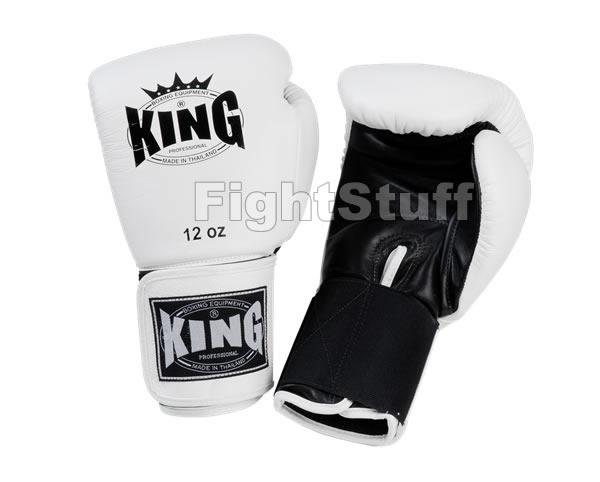 King White Black Two Tone Boxing Gloves - 10oz