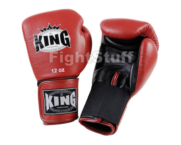 King Red Black Two Tone Boxing Gloves - 10oz