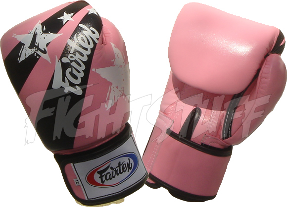 Fairtex Pink Star Flame Boxing Gloves - 12oz