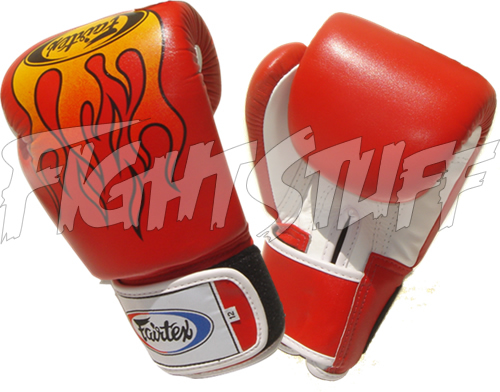 Fairtex Red Fire Flame Boxing Gloves - 16oz