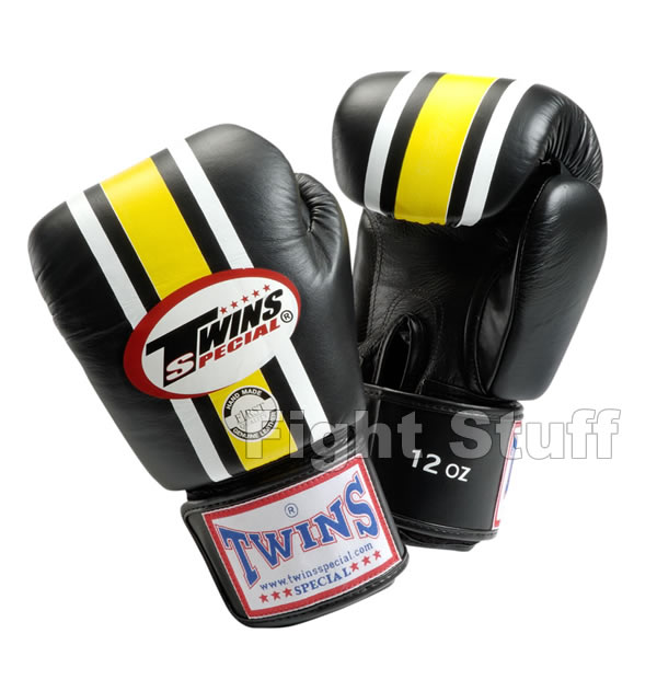 Twins Black Lumpinee Pattern Boxing Gloves 16oz