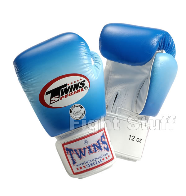 Twins Light Blue Horizonally Pattern Boxing Gloves 12oz