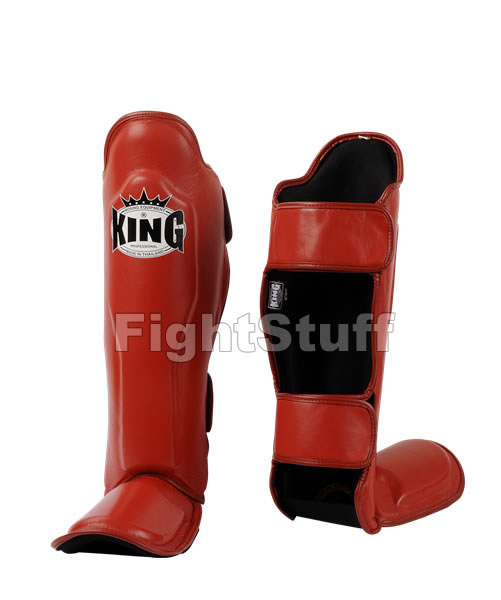 King Professional Red Shin Pads - Size L