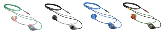 Aerial7 Bullet earphones in marshmallow,shade,azzurro and dark rasta