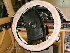 Custom-Made Sheepskin Steering Wheel Cover