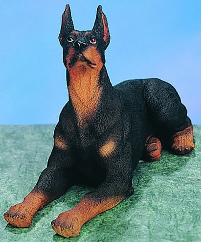DOBERMAN PINSCHER DOG FIGURINE *LIFELIKE* ANIMAL STATUE
